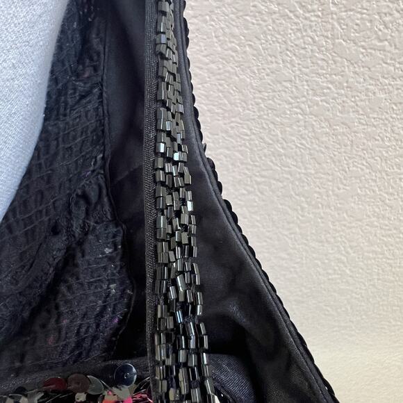 A.J. Bari Vtg Multicolor Colorblock Sequin Tank Dress 4 Festival Cocktail Party - Picture 5 of 10